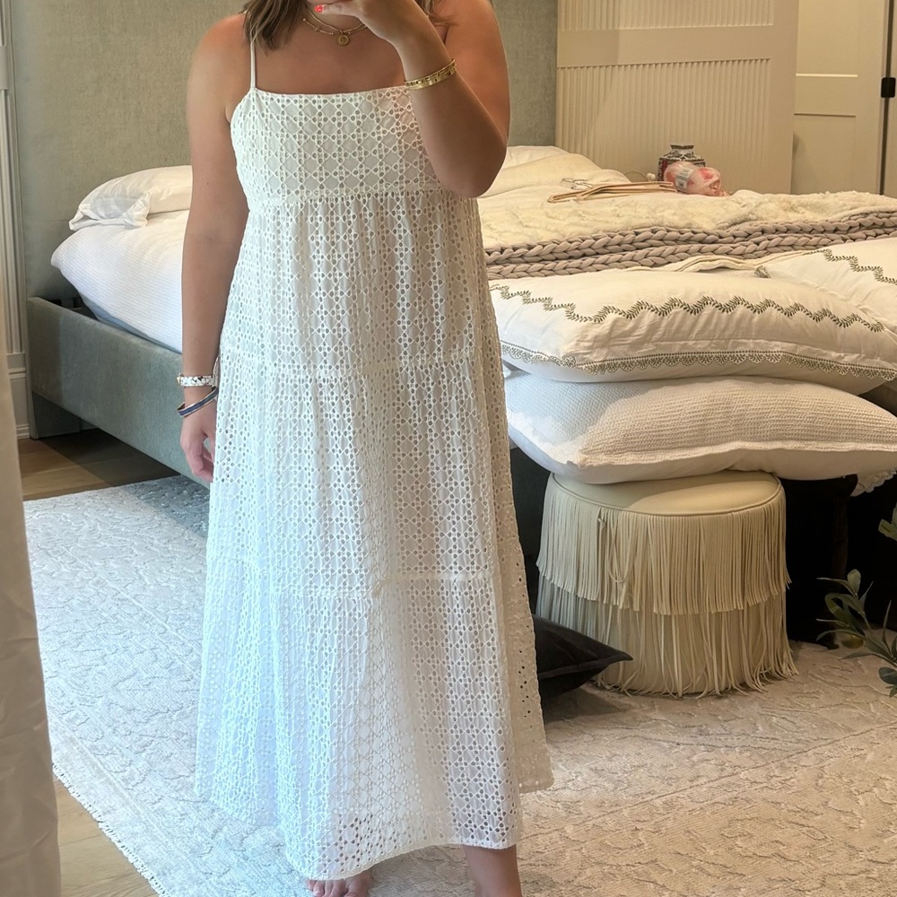 Bardot White Eyelet Maxi Dress